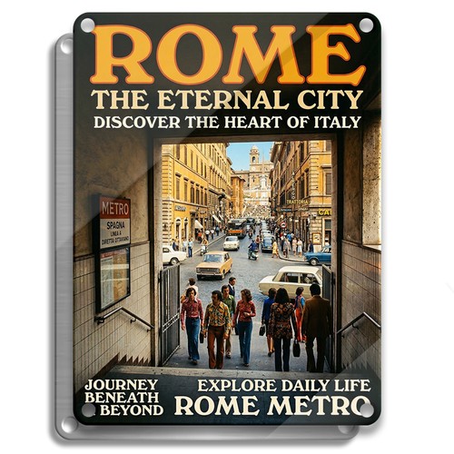 Vintage roma italia insegna - roma,