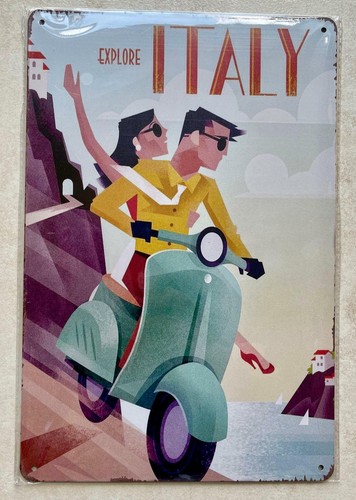 Esplora italia insegna - italia, metallo