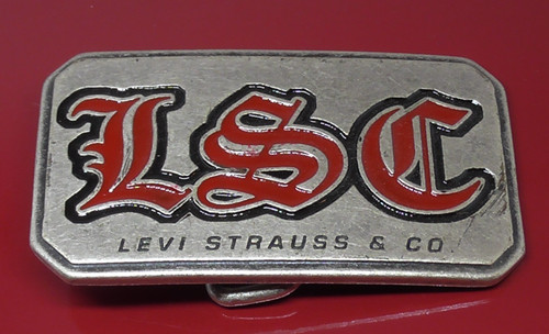 Vintage metal belt buckle levi - belt,